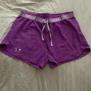 purple under armour play up shorts